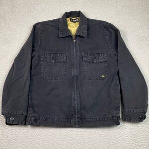 VTG Emerica Jacket Men's Size M Black Full Zip Lined Moto Barn Chore Skateboard